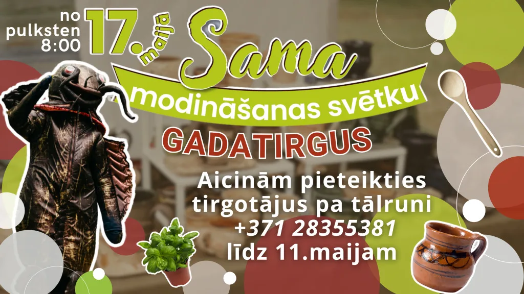 Aicinām pieteikties Sama modināšanas svētku tirgum