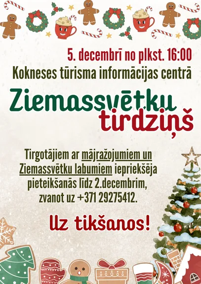 Aicinām pieteikties Ziemassvētku tirdziņam Koknesē