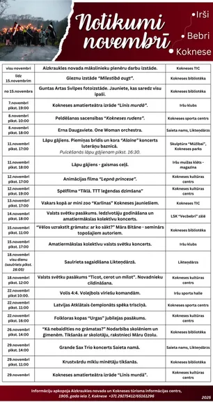 Aktuālie pasākumi novembrī