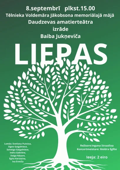 Amatierteātra izrāde "Liepas" V.Jākobsona memoriālajā mājā
