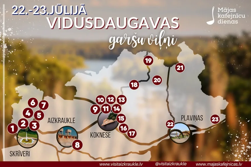 Ceļo ar garšu Koknesē Mājas kafejnīcu dienās!
