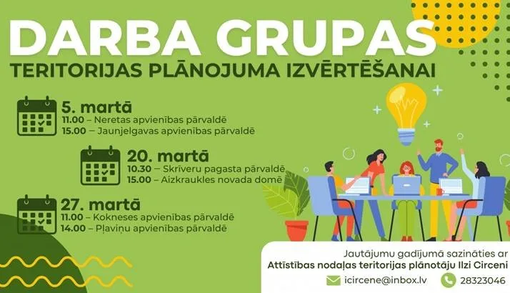 Darba grupas teritorijas plānojuma izvērtēšanai.