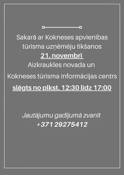 Darba laika izmaiņas 21. novembrī