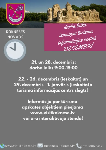 Darba laika izmaiņas DECEMBRĪ