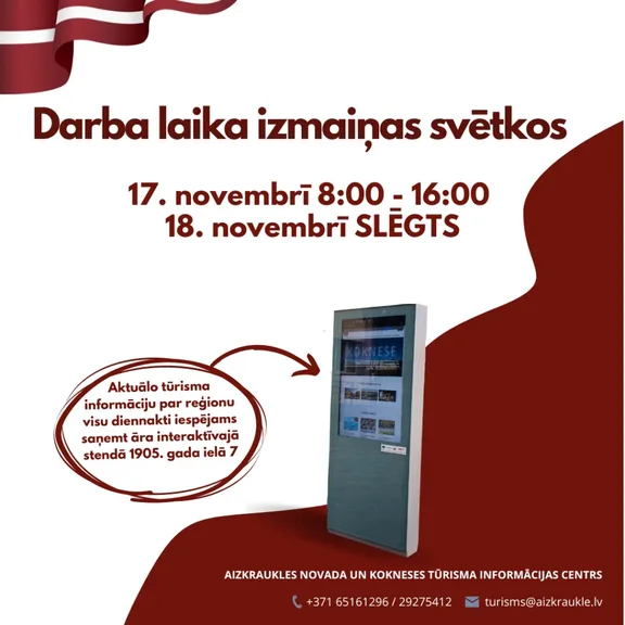 Darba laika izmaiņas svētkos