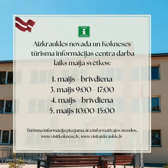 Darba laiks maija svētkos!