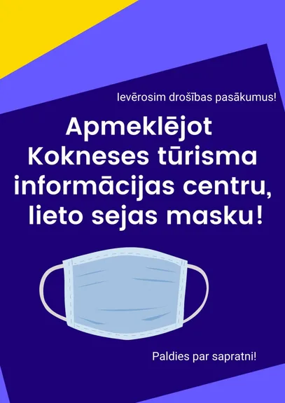 Drošības pasākumi apmeklējot Kokneses tūrisma informācijas centru!