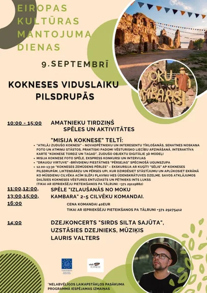 Eiropas kultūras mantojuma dienas 2023 Kokneses vidsuslaiku pilsdrupās