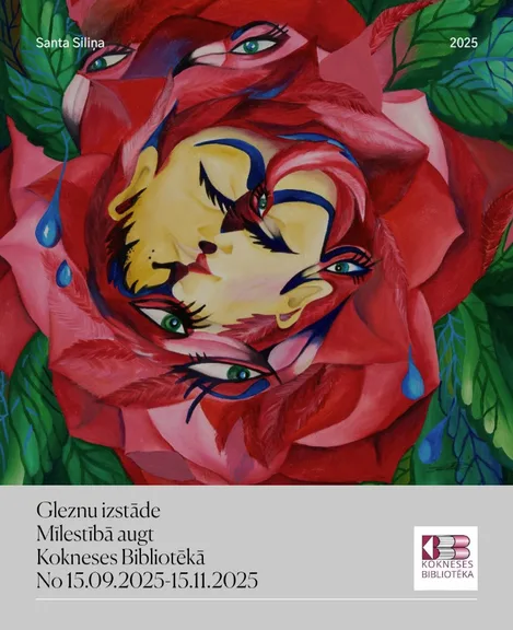 Gleznu izstāde "Mīlestībā augt" Kokneses bibliotēkā