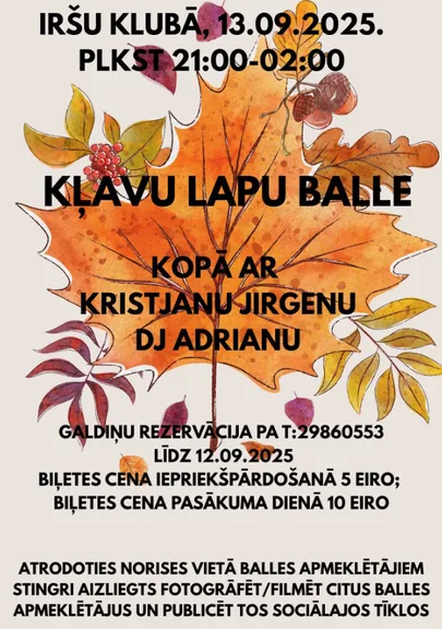 Kļavu lapu balle Iršos