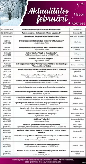 Kokneses apvienības notikumi februārī!