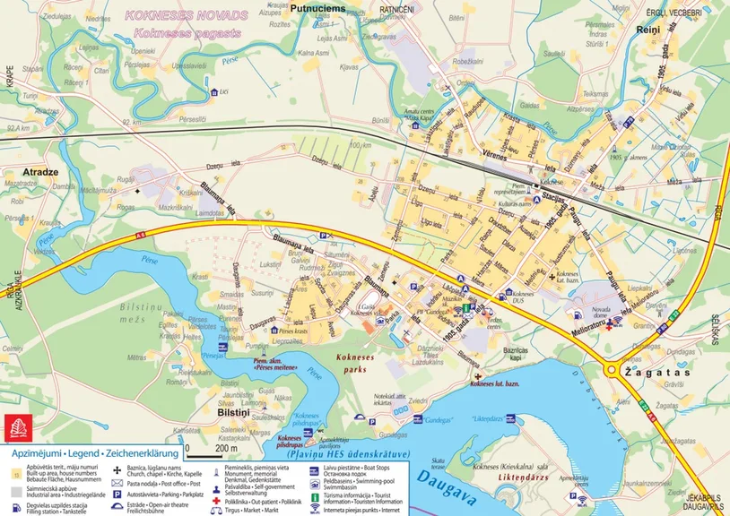 Kokneses novada karte 