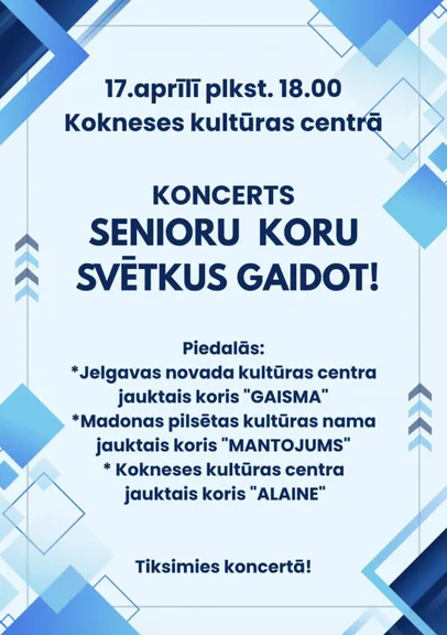 Koncerts "Senioru Koru svētkus gaidot" Kokneses kultūras centrā