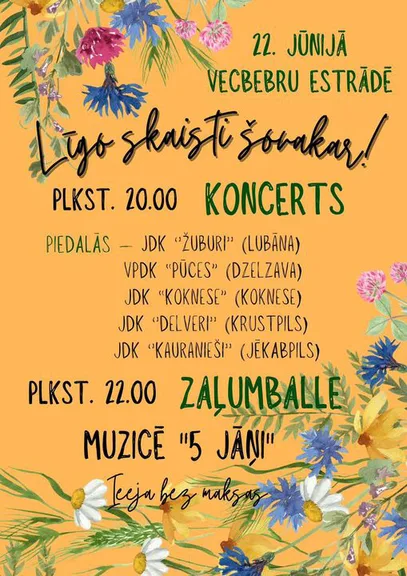 Koncerts uz zaļumballe Vecbebros