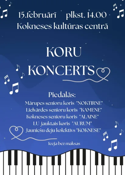 Koru koncerts Kokneses kultūras centrā