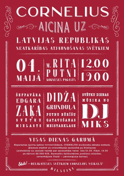 Latvijas Neatkarības atjaunošanas svētki BILSTIŅOS pie CORNELIUS