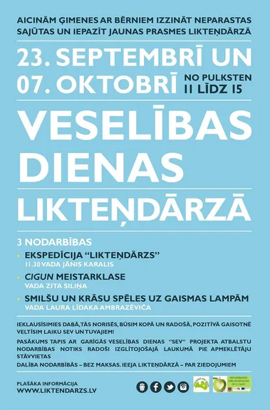 Likteņdārzs aicina uz Veselības dienu 23.septembrī