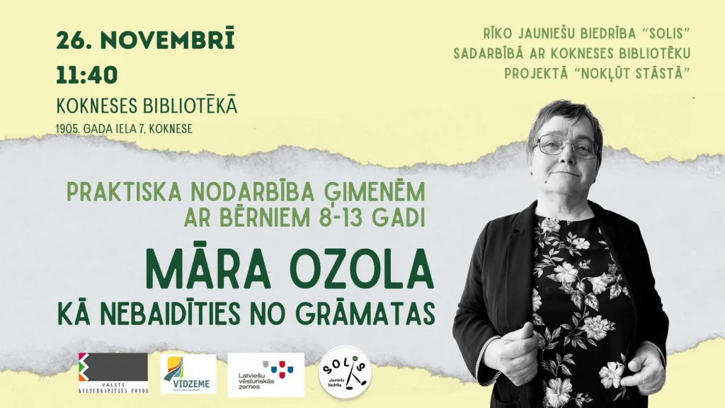 Nodarbība vecākiem ar bērniem "Kā nebaidīties no grāmatas"
