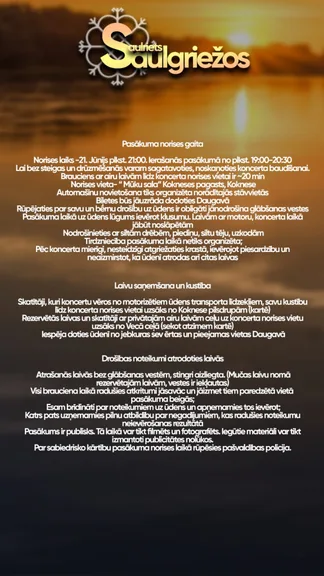 ❗️NOTEIKUMI, KAS JĀIEVĒRO PASĀKUMA "Saulriets Saulgriežos" LAIKĀ 
