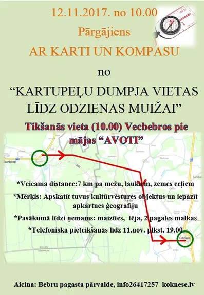 Pārgājiens ar karti un kompasu 