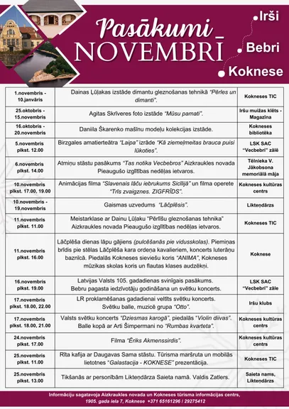 Pasākumi novembrī Kokneses apvienībā