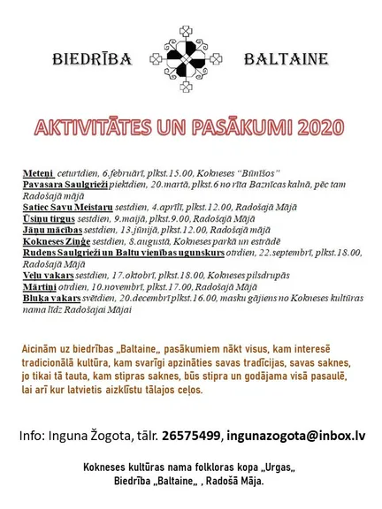 Pasākumi Radošajā mājā 2020. gadā!