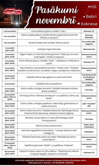 Pasākumu plāns novembrim