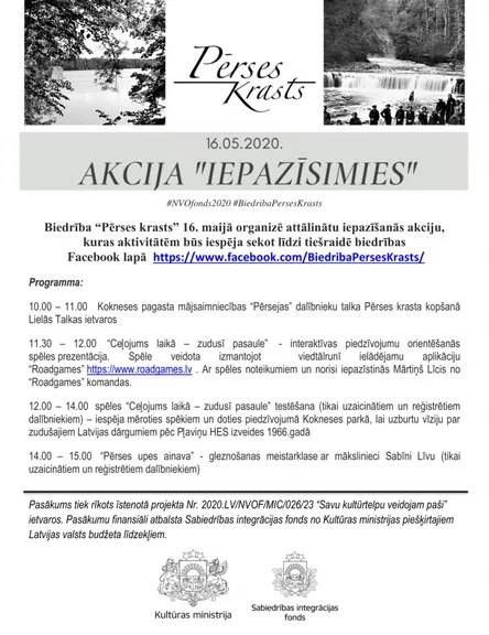 "Pērses krasts" akcija "Iepazīsimies" 16.05.2020