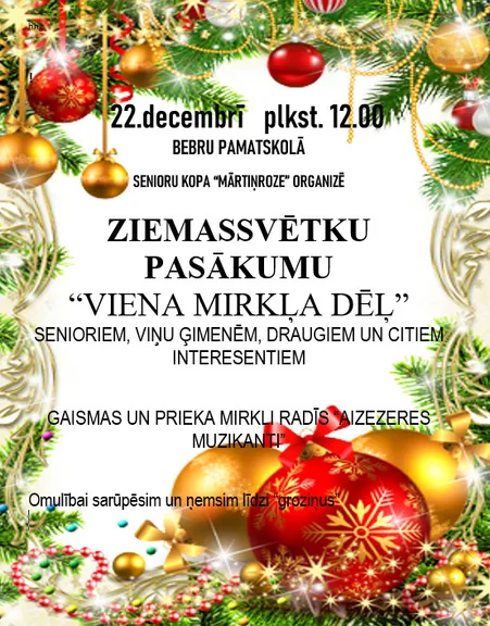 Senioru kopas "Mārtiņroze" Ziemassvētku pasākums