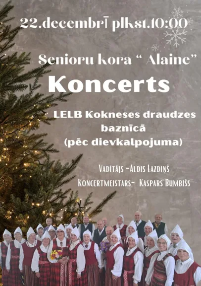 Senioru kora "Alaine" koncerts Kokneses luterāņu baznīcā
