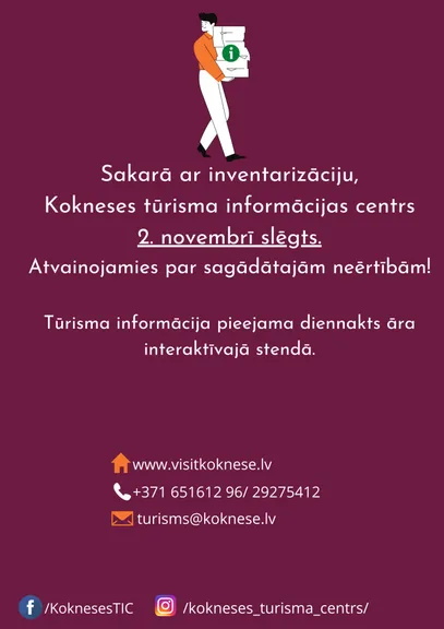 Tūrisma centra darba laiks 2. novembrī 