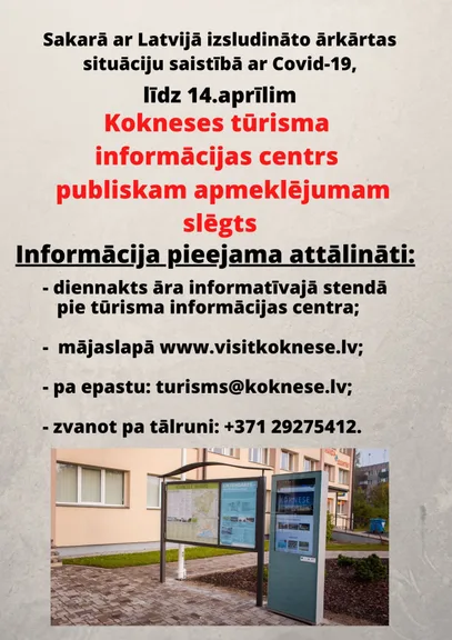 Turisma informācijas centra rīcība vīrusa izplatības ierobežošanai