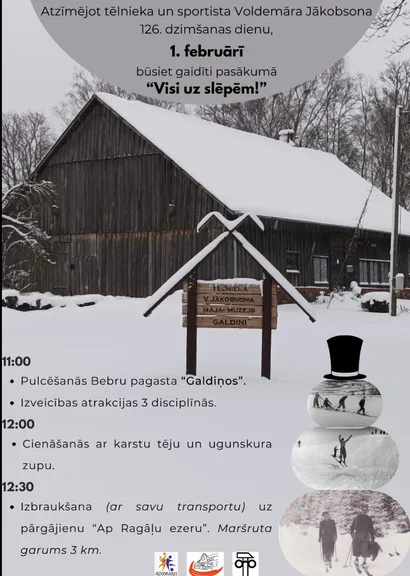 V. Jākobsona dzimšanas dienas piemiņas pasākums "Visi uz slēpēm!"