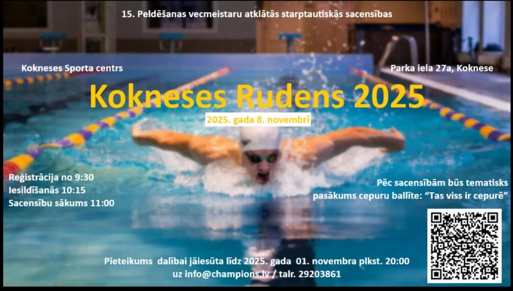 Vecmeistaru peldēšanas sacensības KOKNESES RUDENS 2025