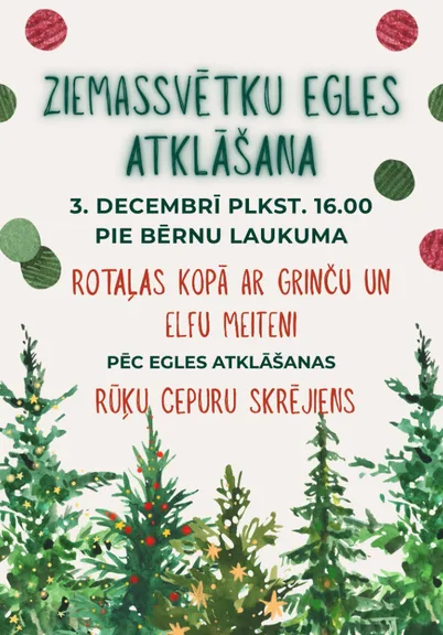 ZIEMASSVĒTKU EGLES ATKLĀŠANA & RŪĶU CEPURU SKRĒJIENS