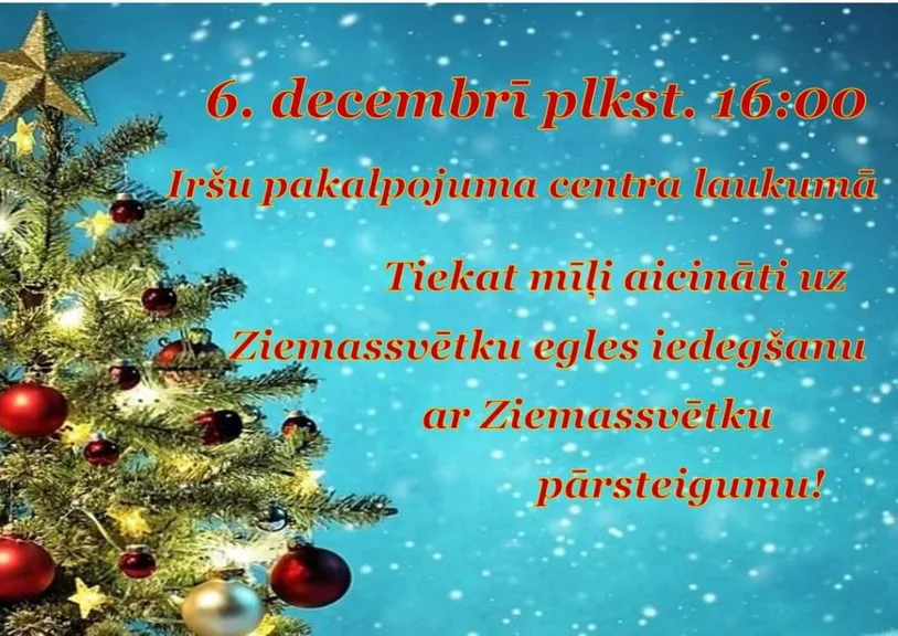 Ziemassvētku egles iedegšana Iršos