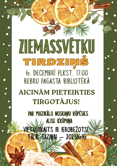 Ziemassvētku tirdziņš Bebru bibliotekā