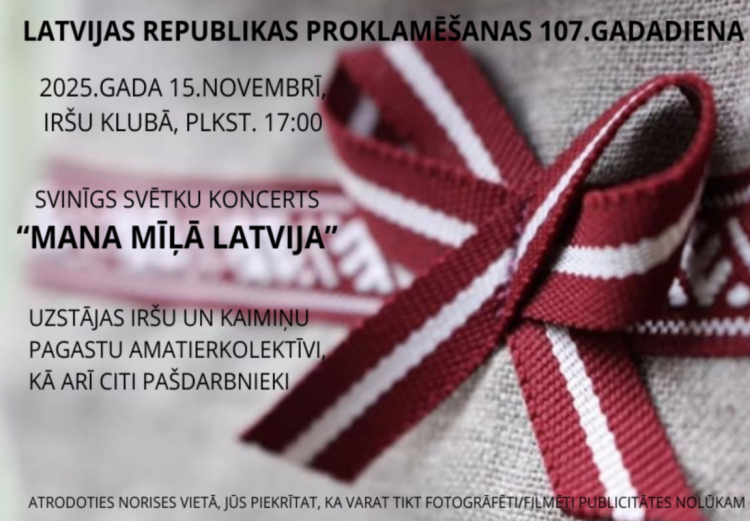 Latvijas valsts svētku pasākums Iršos 2025