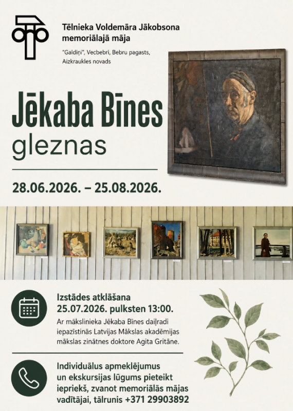 Jēkaba Bīnes gleznu izstādes atklāšana
