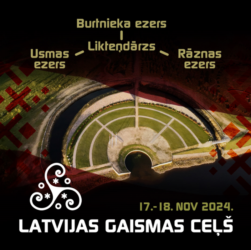 Ar milzu ugunskuru 18.novembrī Likteņdārzā noslēgsies simboliskais skrējiens ”Latvijas Gaismas ceļš”.