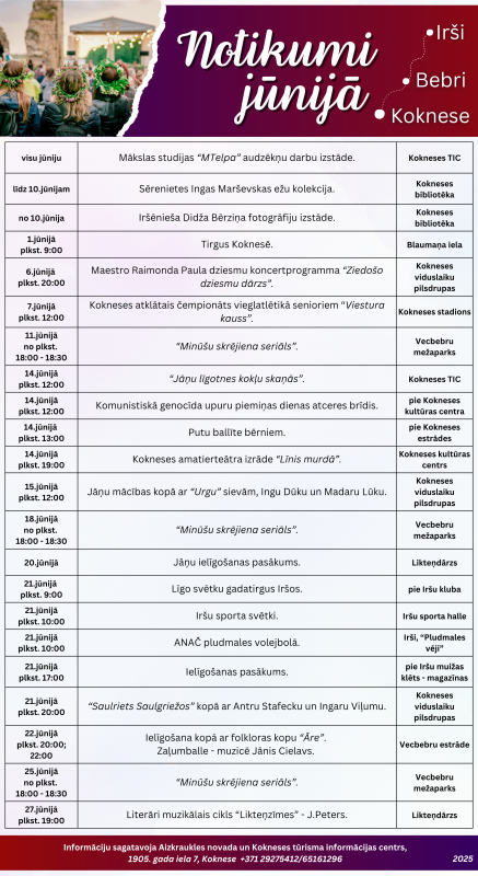 Ieplāno notikumus jūnijā