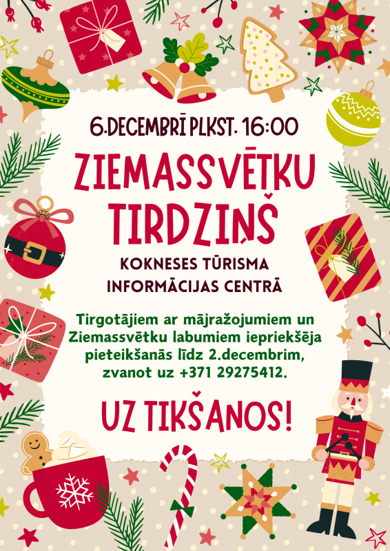 Aicinām pieteikties Ziemassvētku tirdziņam Koknesē